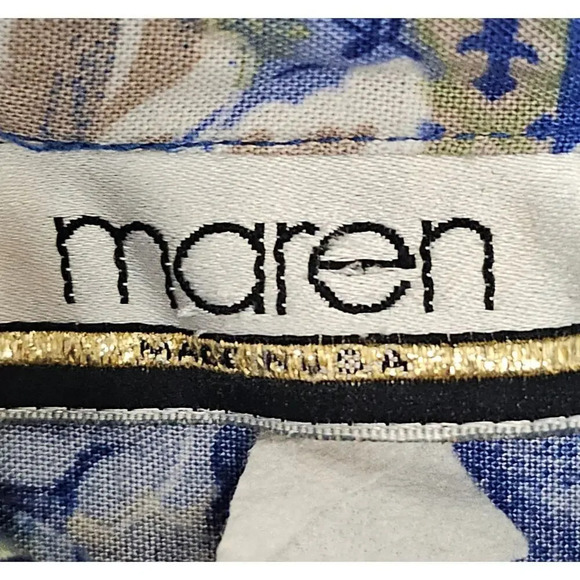 Vintage Maren Funky printed Blue White Blouse. - Picture 4 of 7